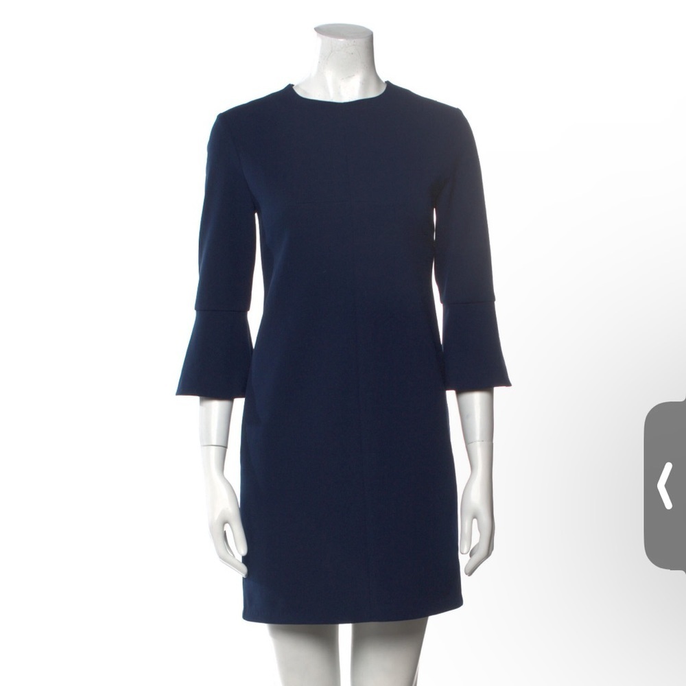 TIBI Bell Sleeve Navy Mini Dress - Size: 2